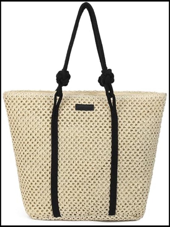 Handbags - Woven Straw Beach Tote Bag for Women Large Boho Shoulder Handbag Vacation